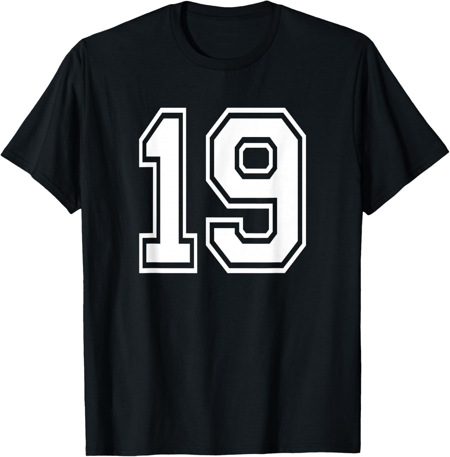 Number 19 Birthday Gift Sports Player Team Numbered Jersey T-Shirt - T-Shirt | Black