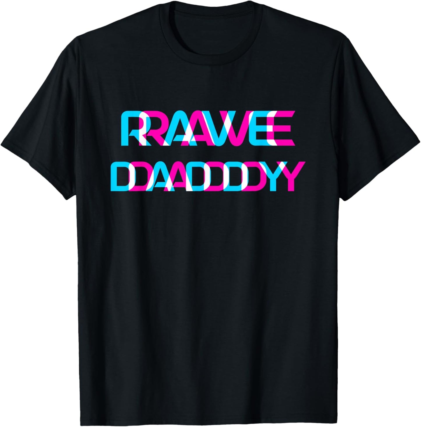 Rave Daddy EDM Music Festival Glitch Optical Illusion Trippy T-Shirt - T-Shirt | Black