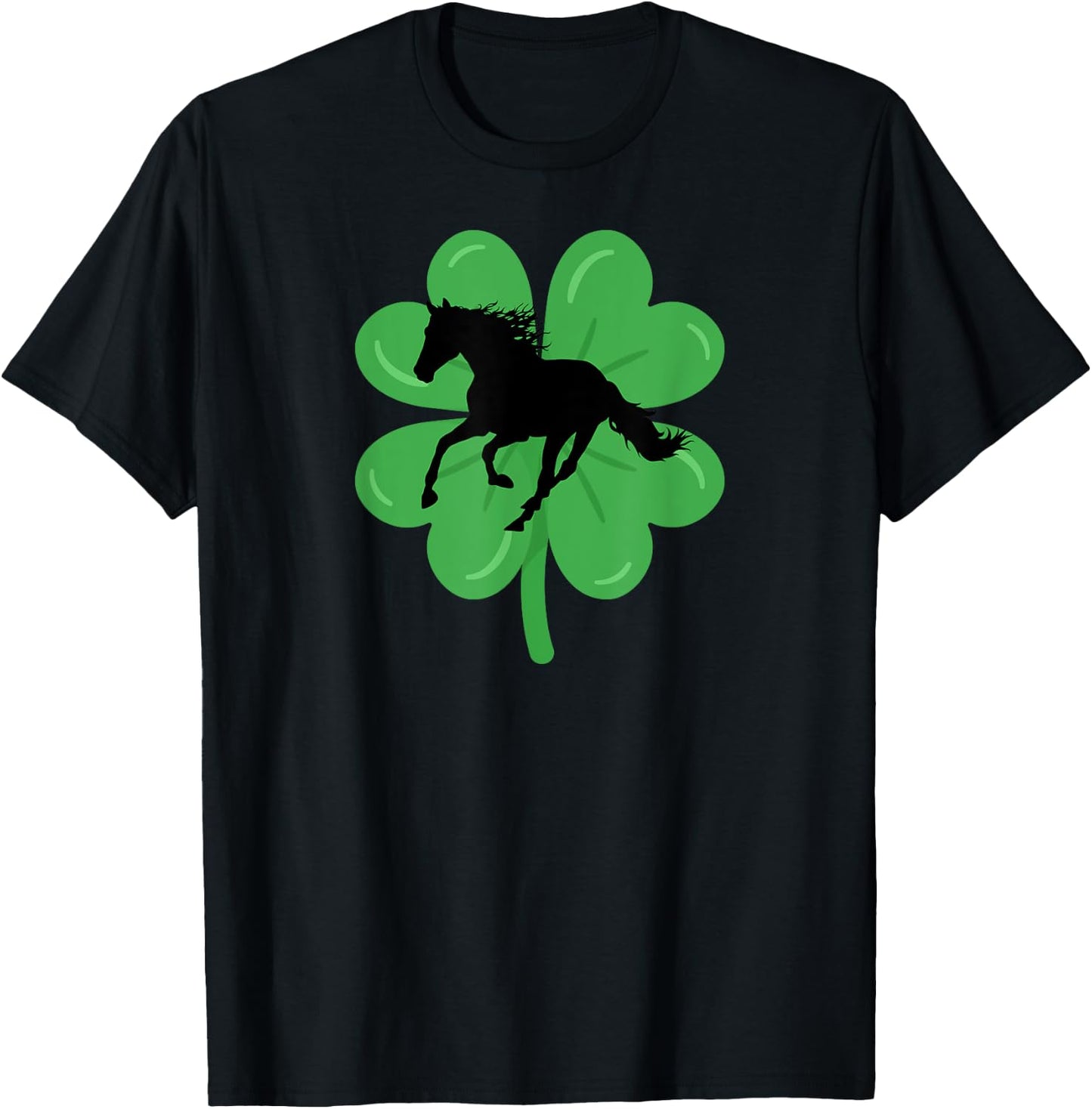 St Patricks Day Horse Lover Equestrian Rider Women Teen Girl T-Shirt - T-Shirt | Black