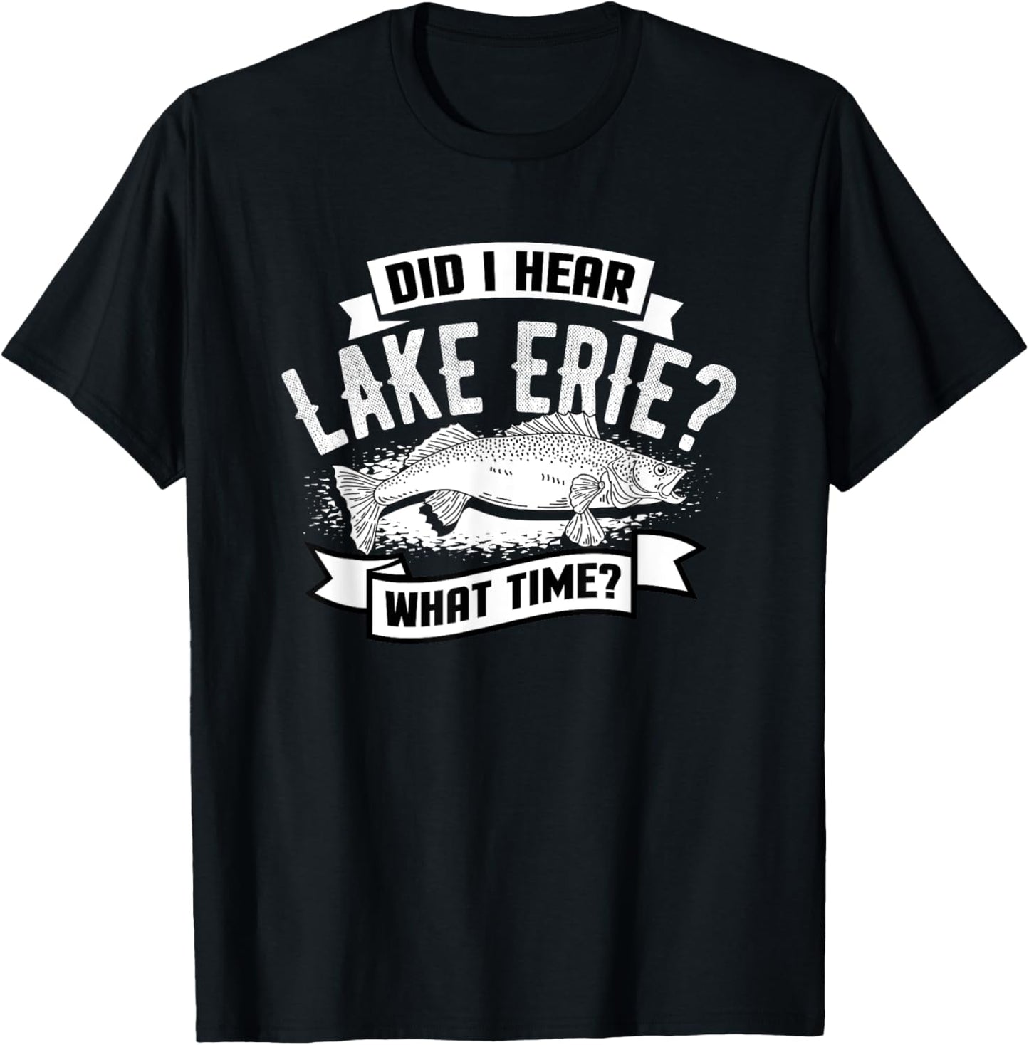 Lake Erie Walleye Fishing T-Shirt - T-Shirt | Black