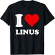 Red Heart I Love Linus T-Shirt - T-Shirt | Black