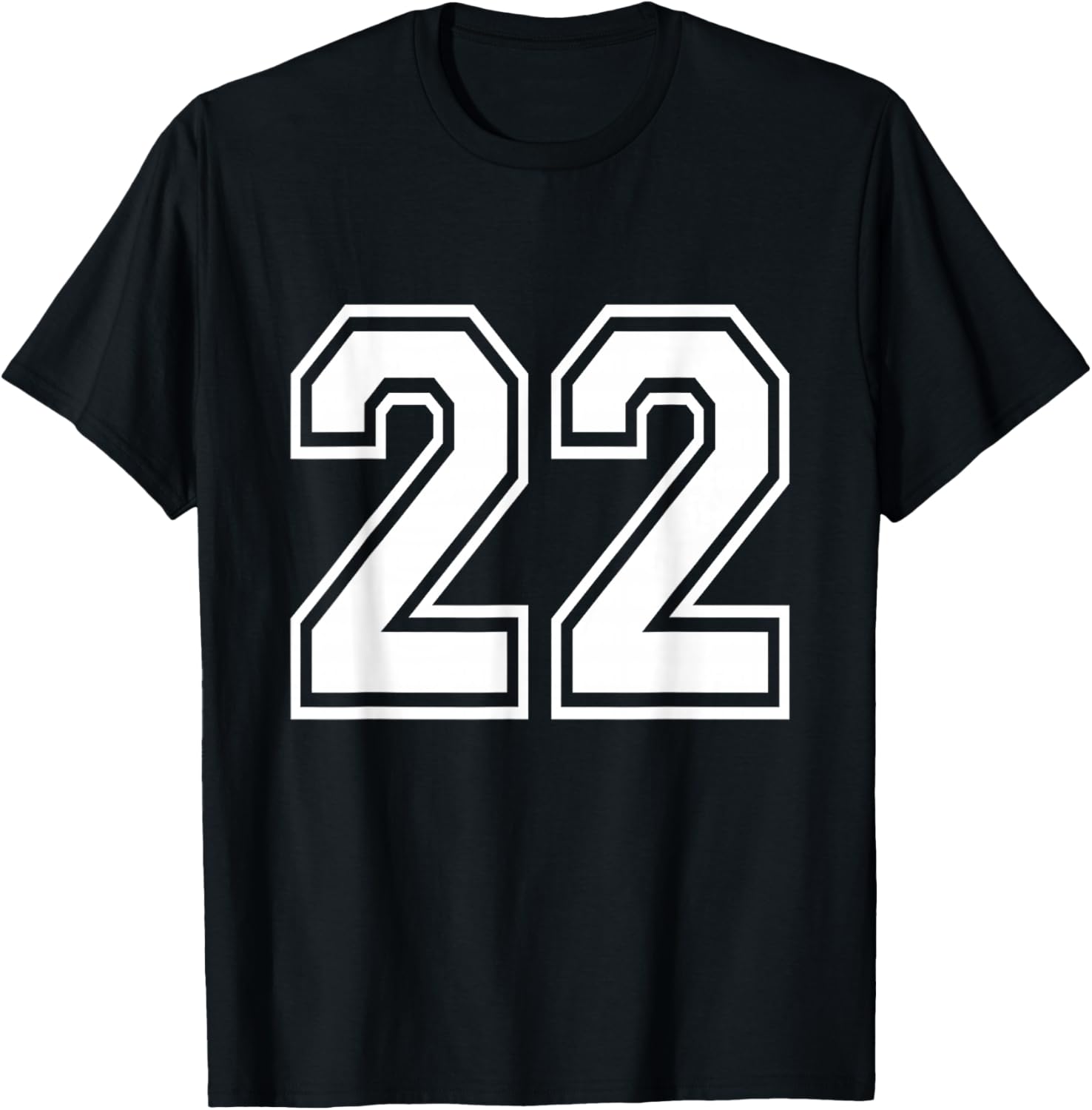 Number 22 Varsity Sports Team Jersey 22nd Birthday 22 Years T-Shirt - T-Shirt | Black