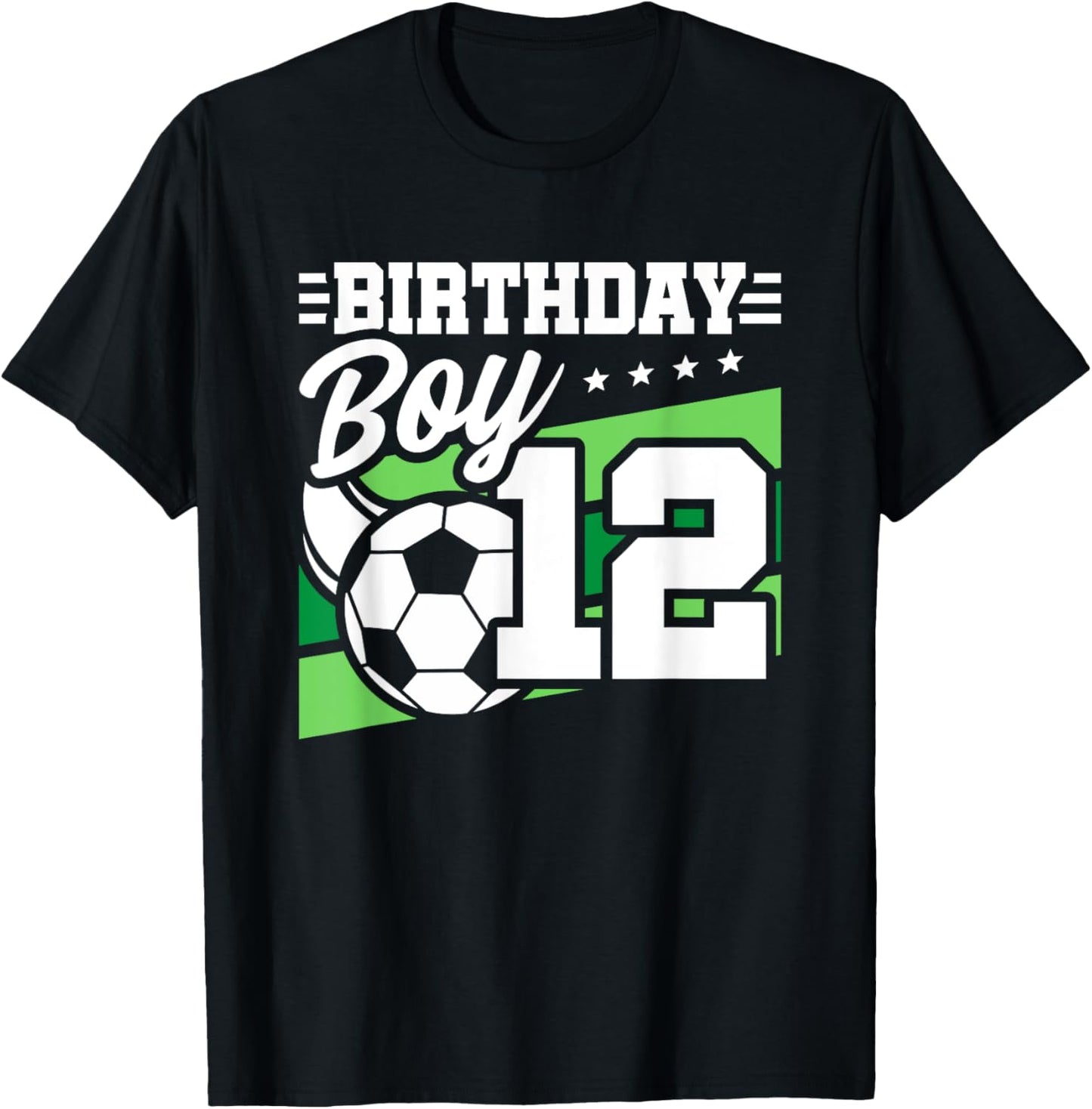 Soccer Birthday Party - 12 Year Old Boy - 12th Birthday T-Shirt - T-Shirt | Black