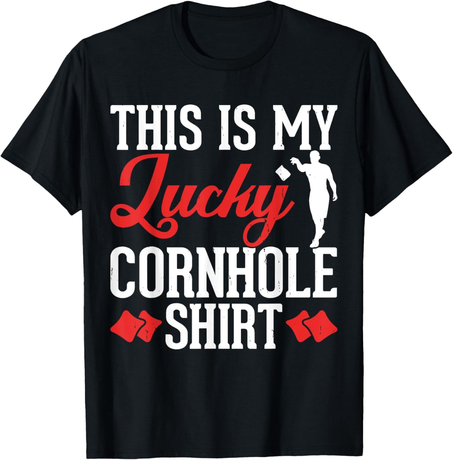 This Is My Lucky Cornhole Shirt T-Shirt - T-Shirt | Black