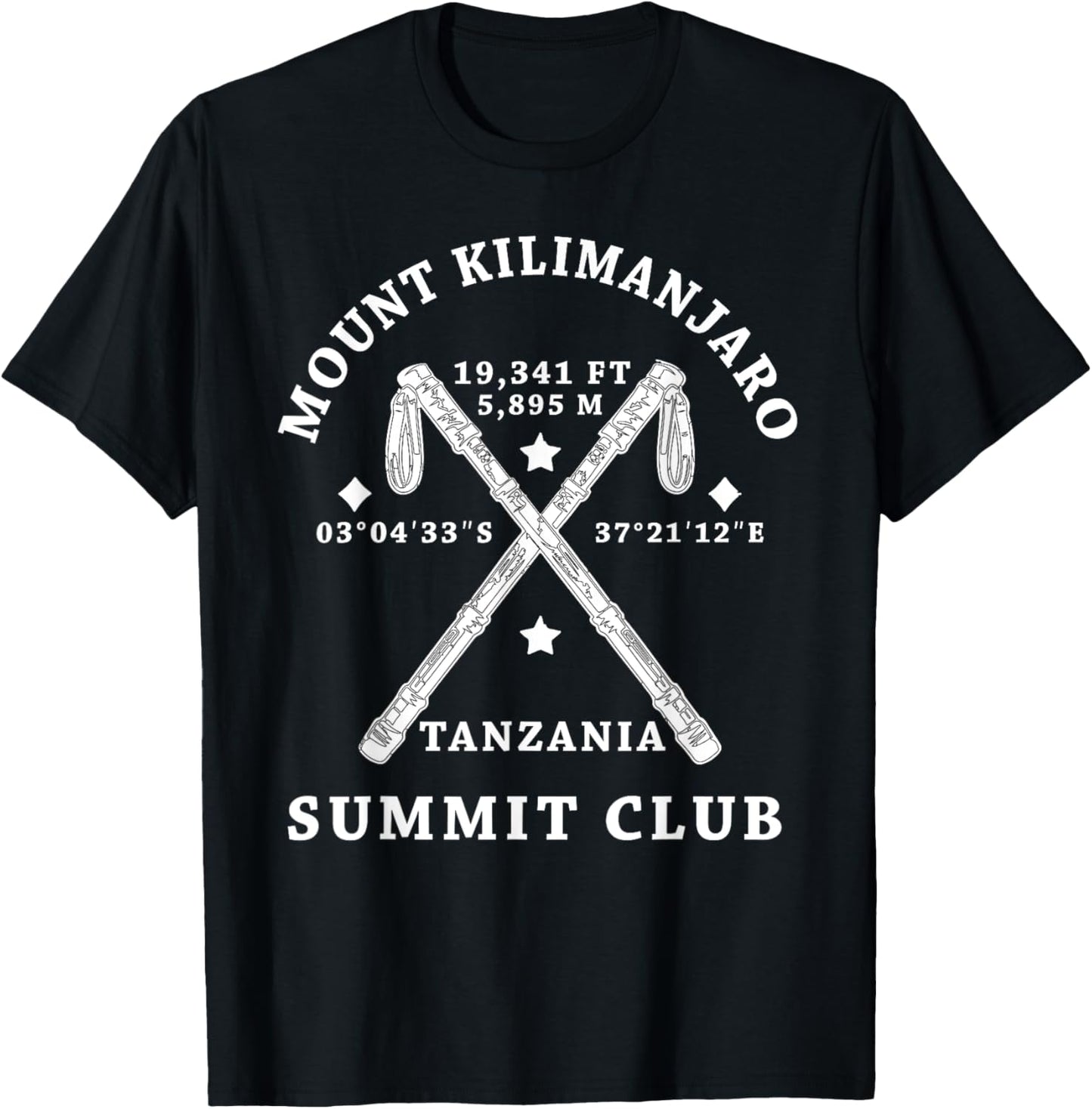 Climbed Mount Kilimanjaro Summit Club Hike Tanzania T-Shirt - T-Shirt | Black