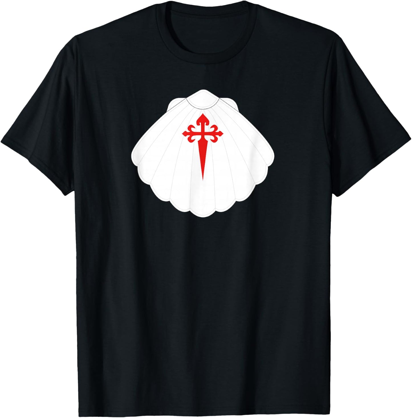 Camino de Santiago Pilgrims Way of Saint James Shell Symbol Gift T-Shirt - T-Shirt | Black