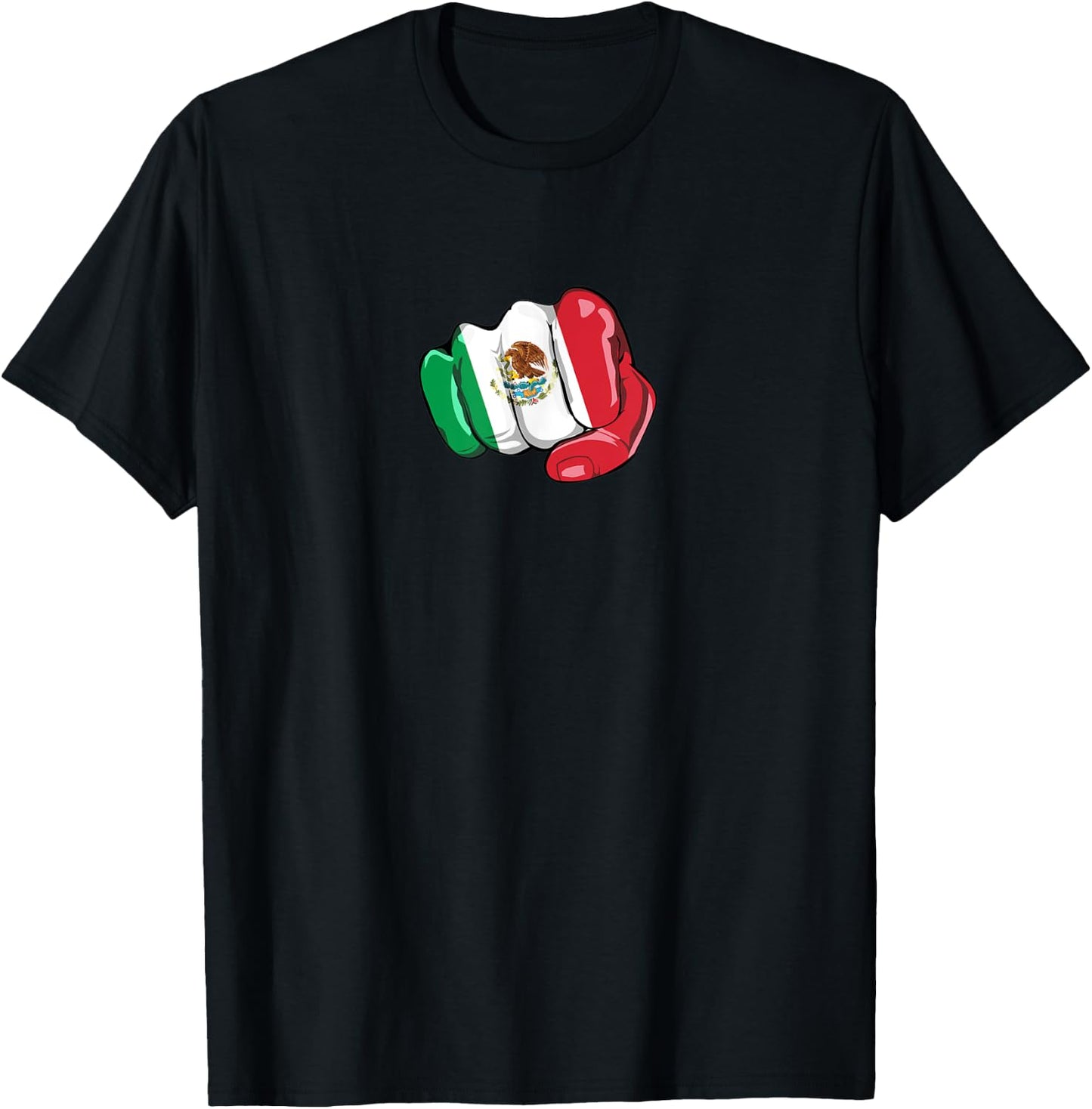 Mexican flag Respect Universal Language Hand Fist Gift T-Shirt - T-Shirt | Black