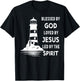 Jesus Shirts Apparel And Accessories - Blessed By God, Loved By Jesus, Led By The Holy Spirit - Christian Lighthouse - -Adults, -Kids - Black - Short Sleeve - Small - Classic Fit T-Shirt - T-Shirt | Black