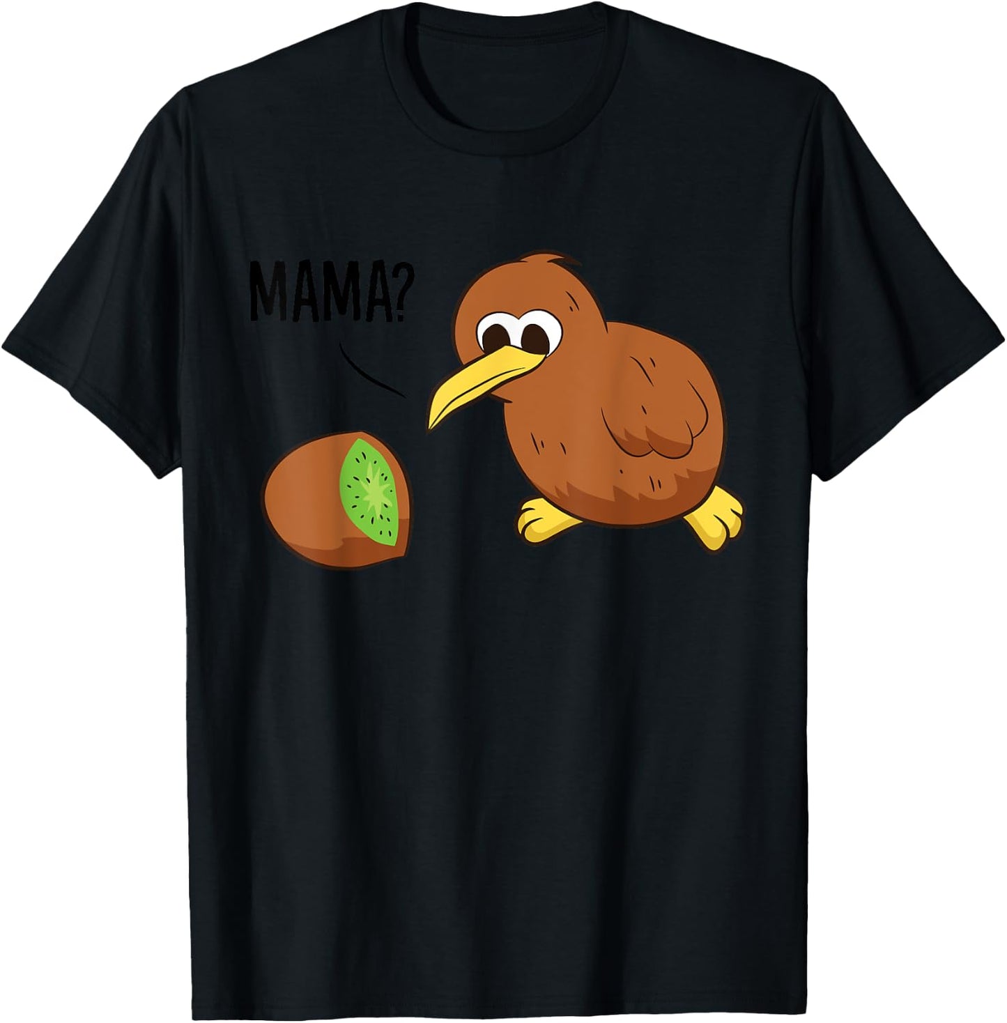 Bird Lover New Zealand Kiwi Fruit Funny Kiwi Mama Birds T-Shirt - T-Shirt | Black