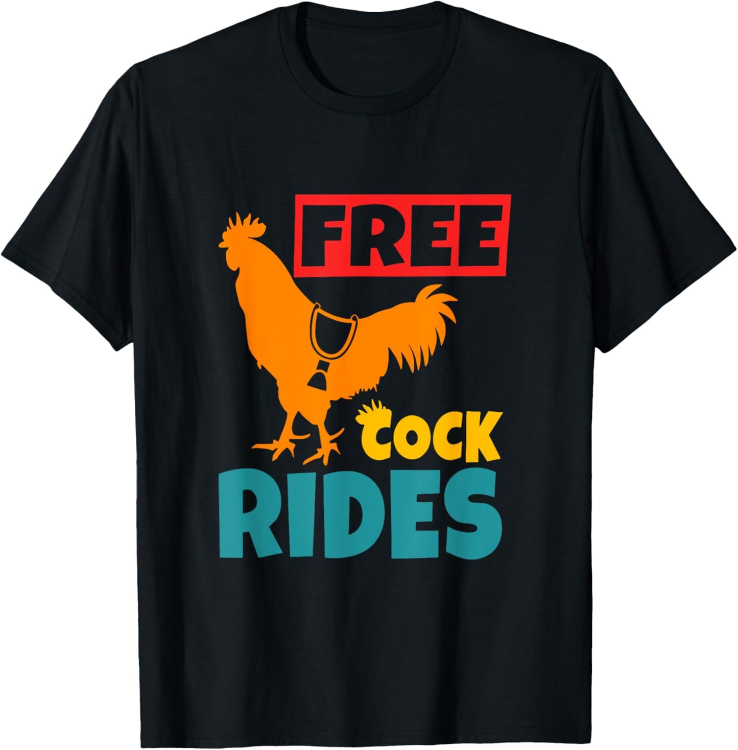 Free Cock Rides Vintage Apparel T-Shirt - T-Shirt | Black