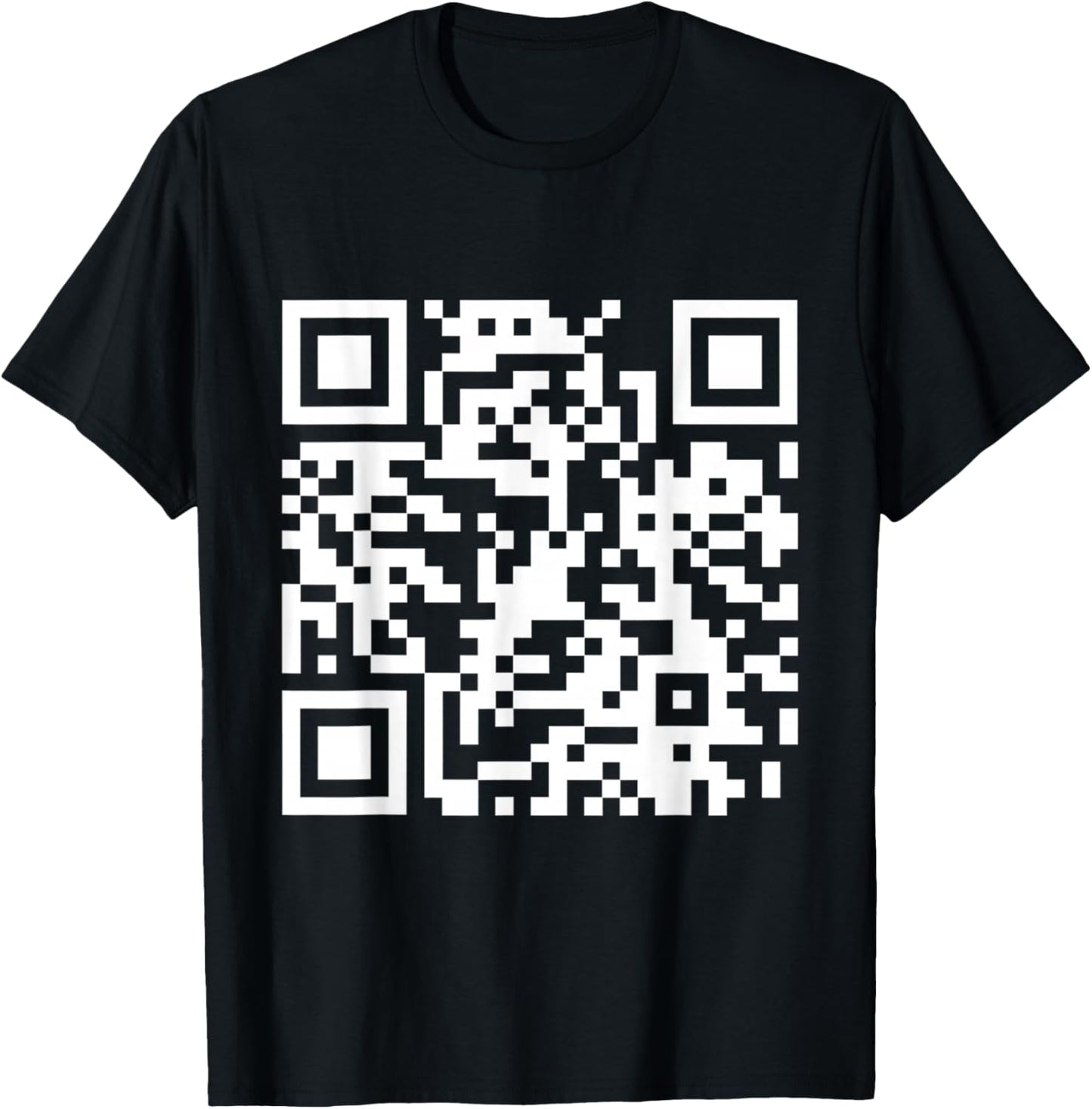 QR Scan Code Adult Sarcasm Humor F.ck You (White) T-Shirt - T-Shirt | Black