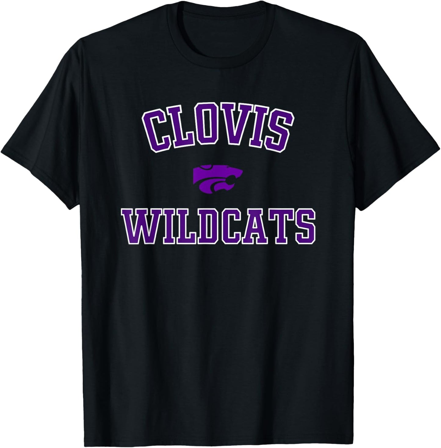 Clovis Wildcats Logo Varsity HS T-Shirt - T-Shirt | Black
