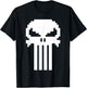Marvel Punisher Pixelated Skull Vintage Chest Logo T-Shirt - T-Shirt | Black
