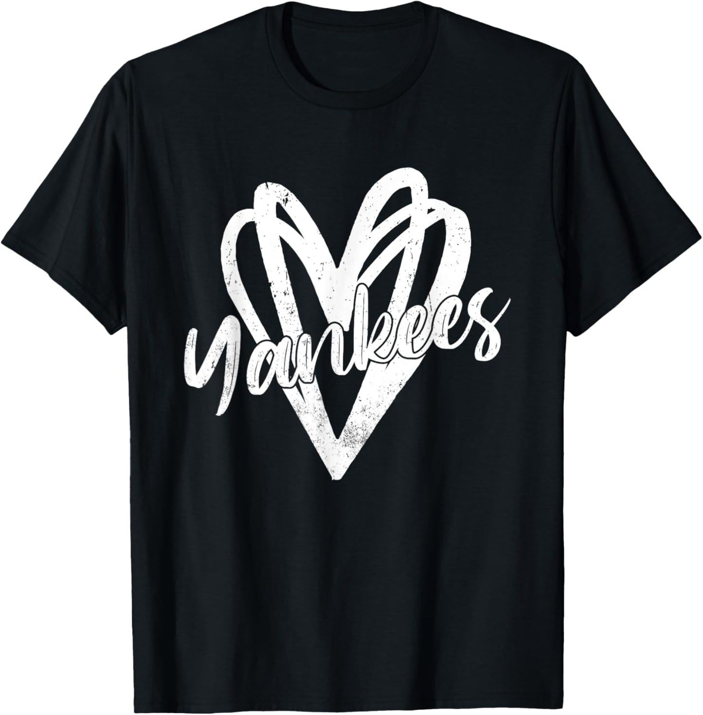 Graphic Yankees Proud Name Lovers Outfits Men Women Hearts T-Shirt - T-Shirt | Black