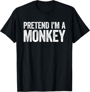 Pretend I'm A Monkey Shirt Adult Kid Matching Monkey Costume T-Shirt - T-Shirt | Black