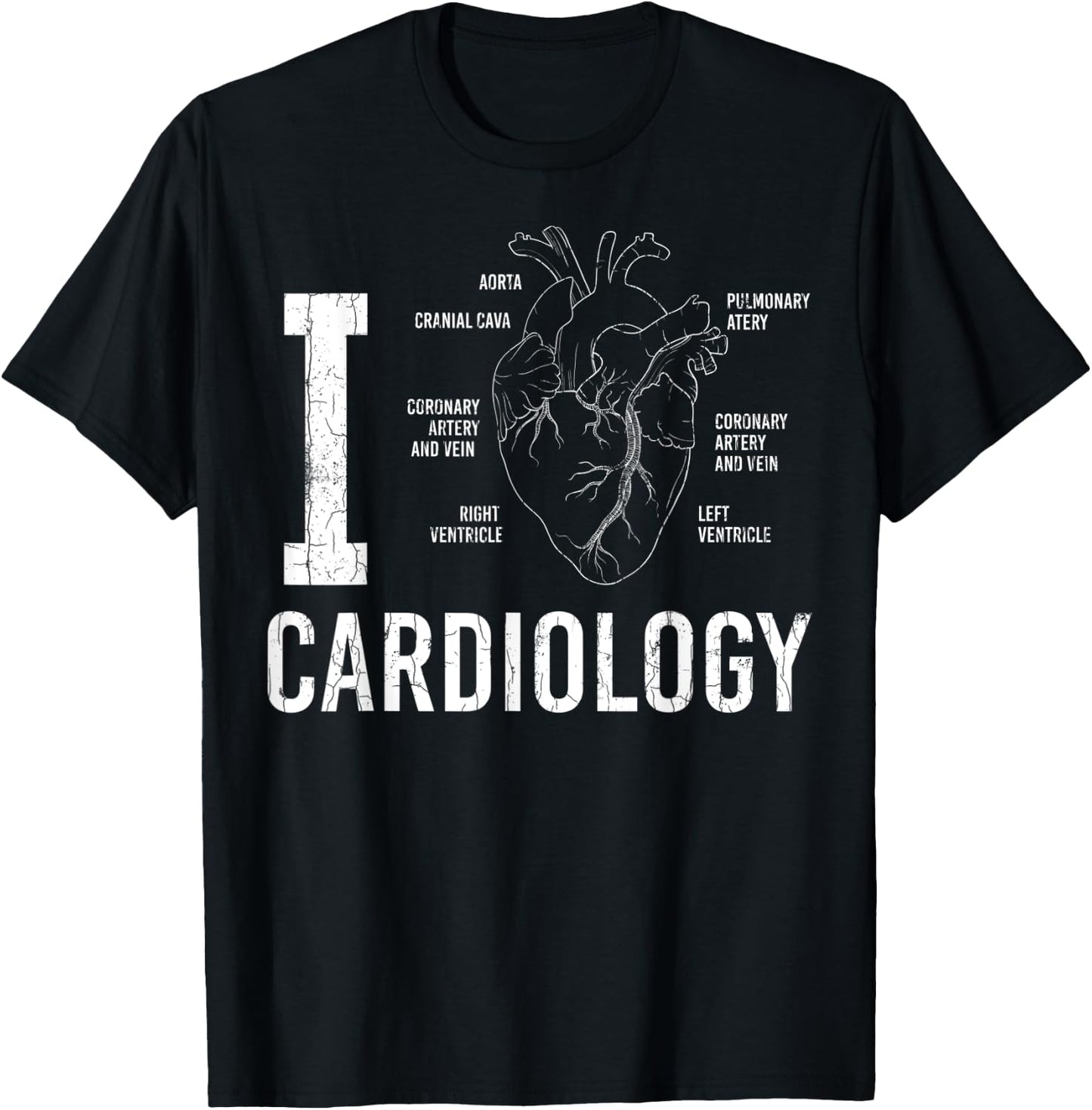 I Heart Funny Cardiologist Cardiology Graphic T-Shirt - T-Shirt | Black