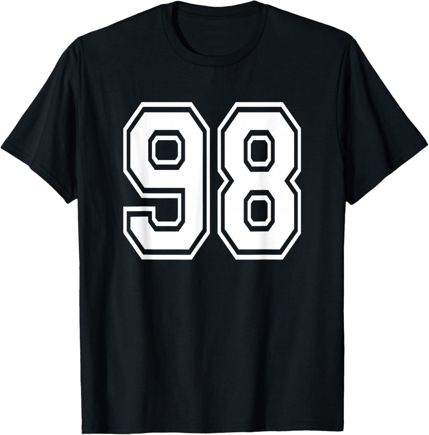 Number 98 98th Birthday Gift Player Team Numbered Jersey T-Shirt - T-Shirt | Black