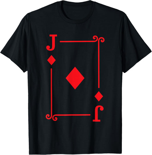 Playing Cards Costume - Jack Diamonds Card - Jack Card T-Shirt - T-Shirt | Black