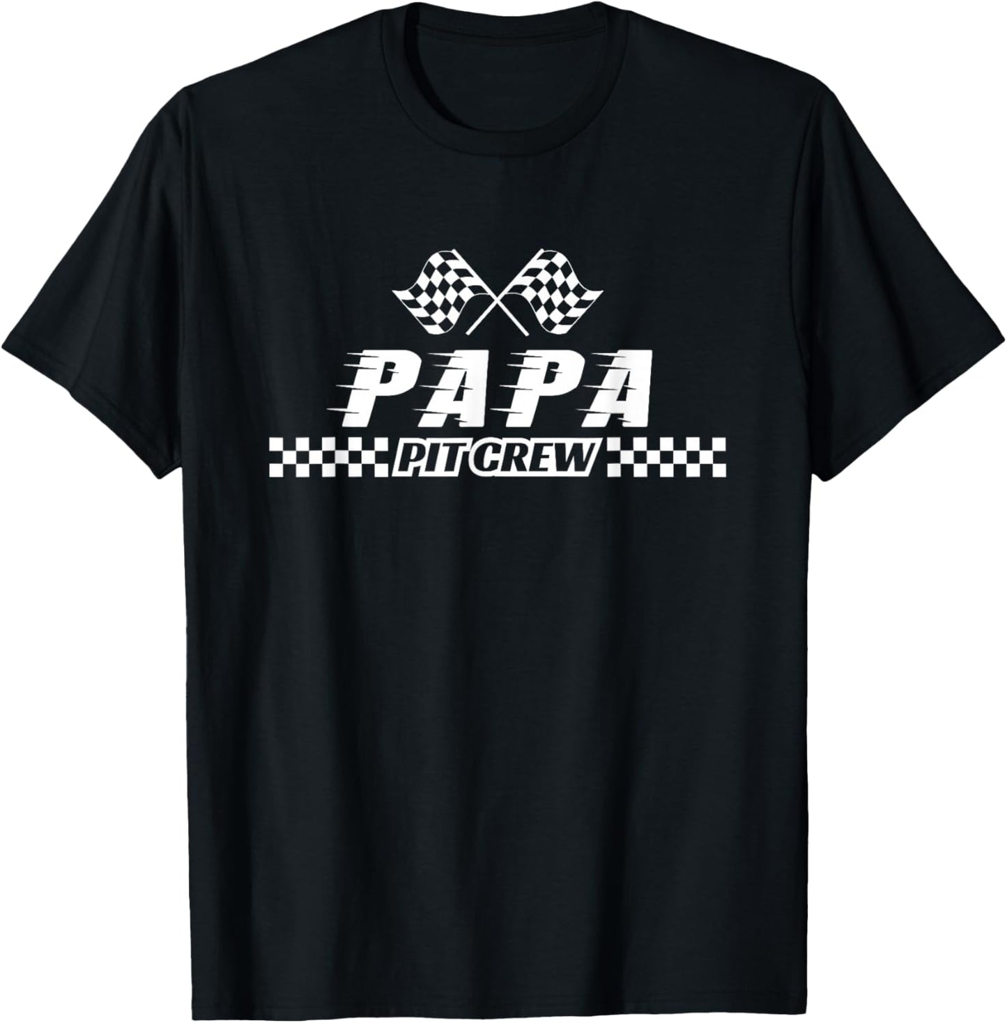 Pit Crew Papa Birthday Costume For Race Car Parties T-Shirt - T-Shirt | Black