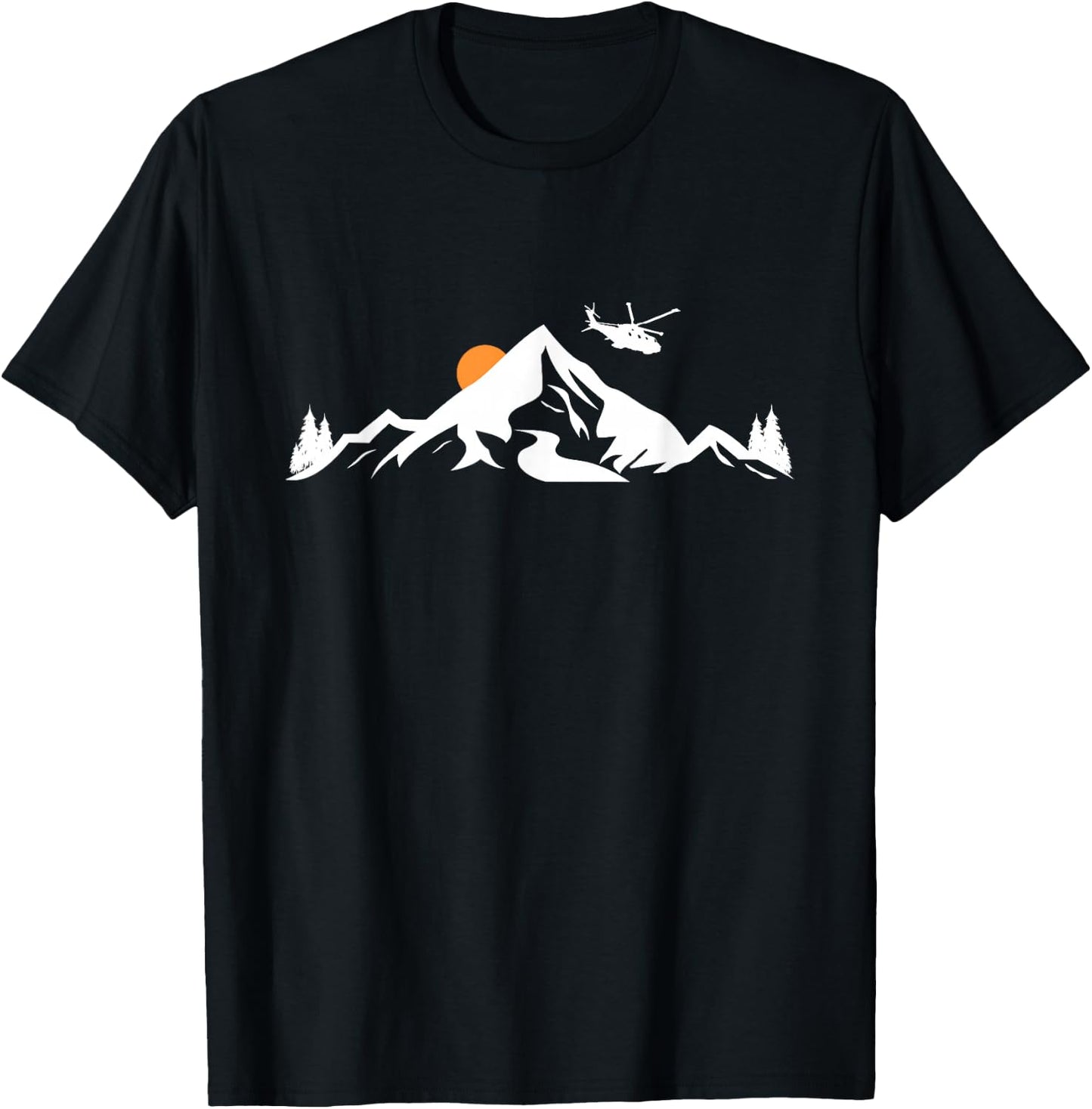 Helicopter Pilot Mountains Aviation Aircraft Chopper T-Shirt - T-Shirt | Black