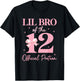 Lil Bro of the 12 Official Pre-Teen Birthday Girl 12th Bow T-Shirt - T-Shirt | Black