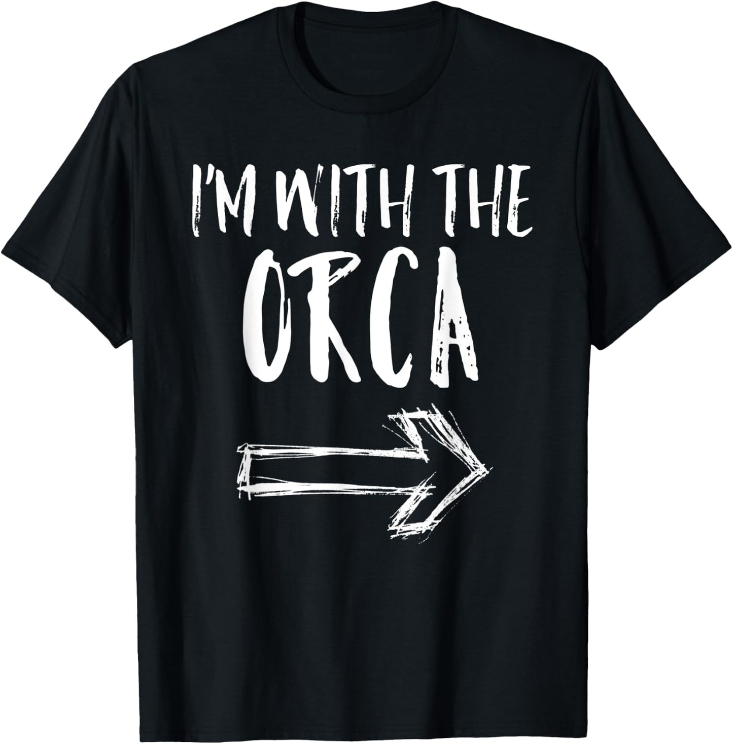 Funny I'm With The Orca Costume Halloween Matching Parent T-Shirt - T-Shirt | Black