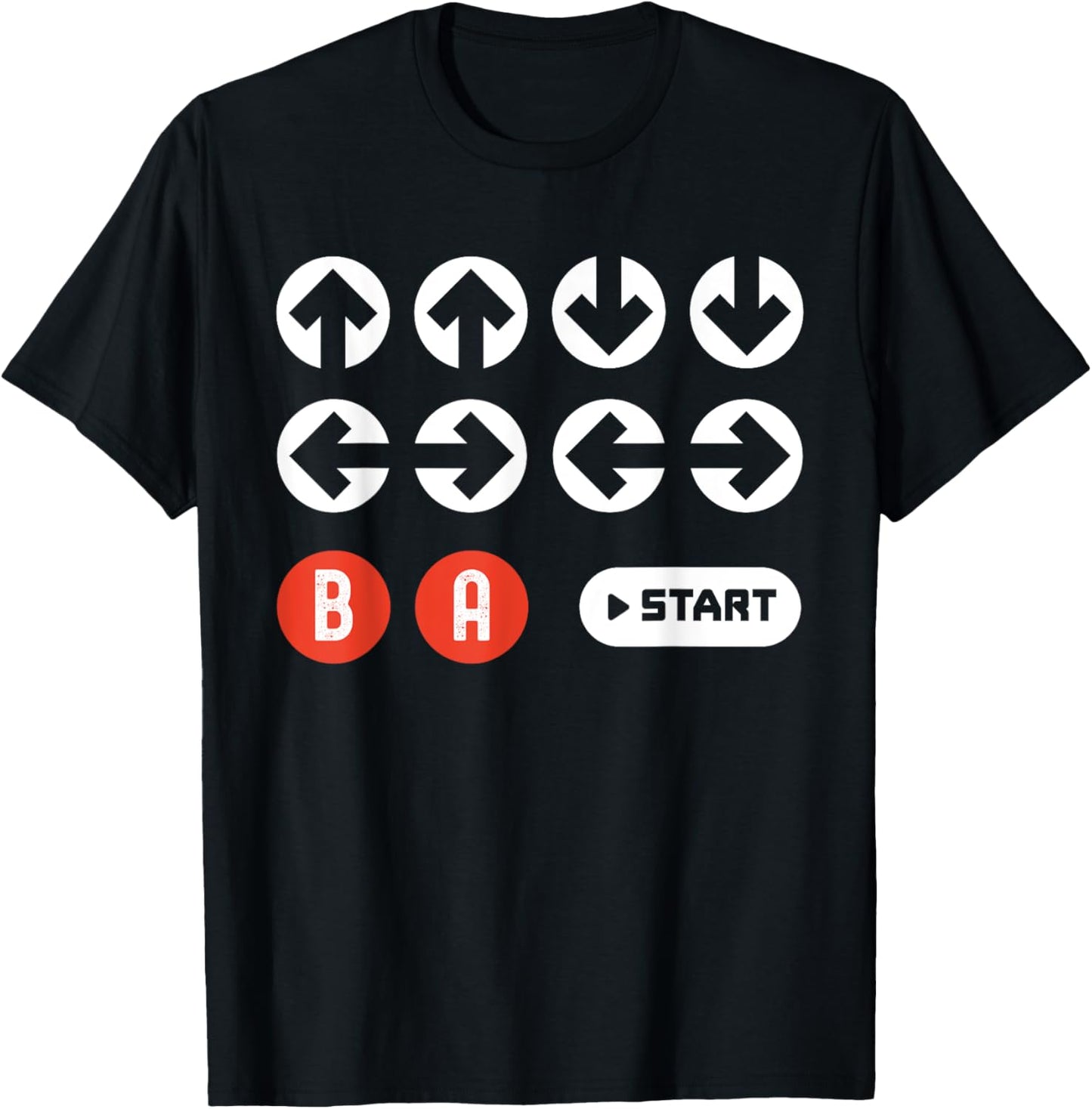 Up Up Down Left Right B A Start Cheat Code Funny Video Game T-Shirt - T-Shirt | Black