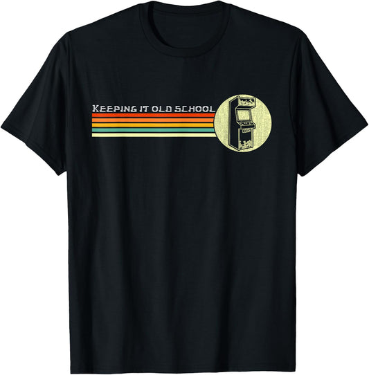 80s Video Game Vintage Retro Arcade Old School T-Shirt - T-Shirt | Black