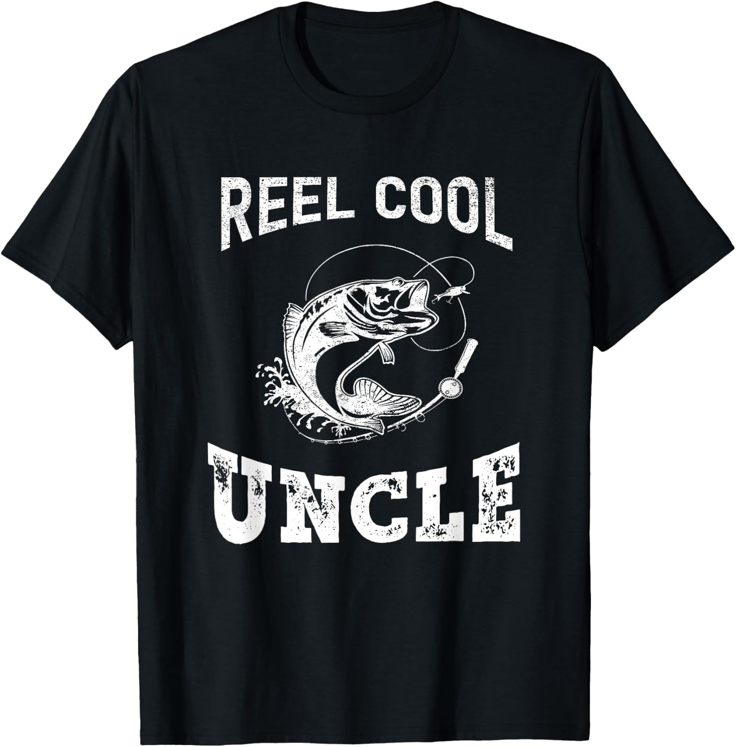reel cool Uncle fisherman father's day Fishing gifts men T-Shirt - T-Shirt | Black