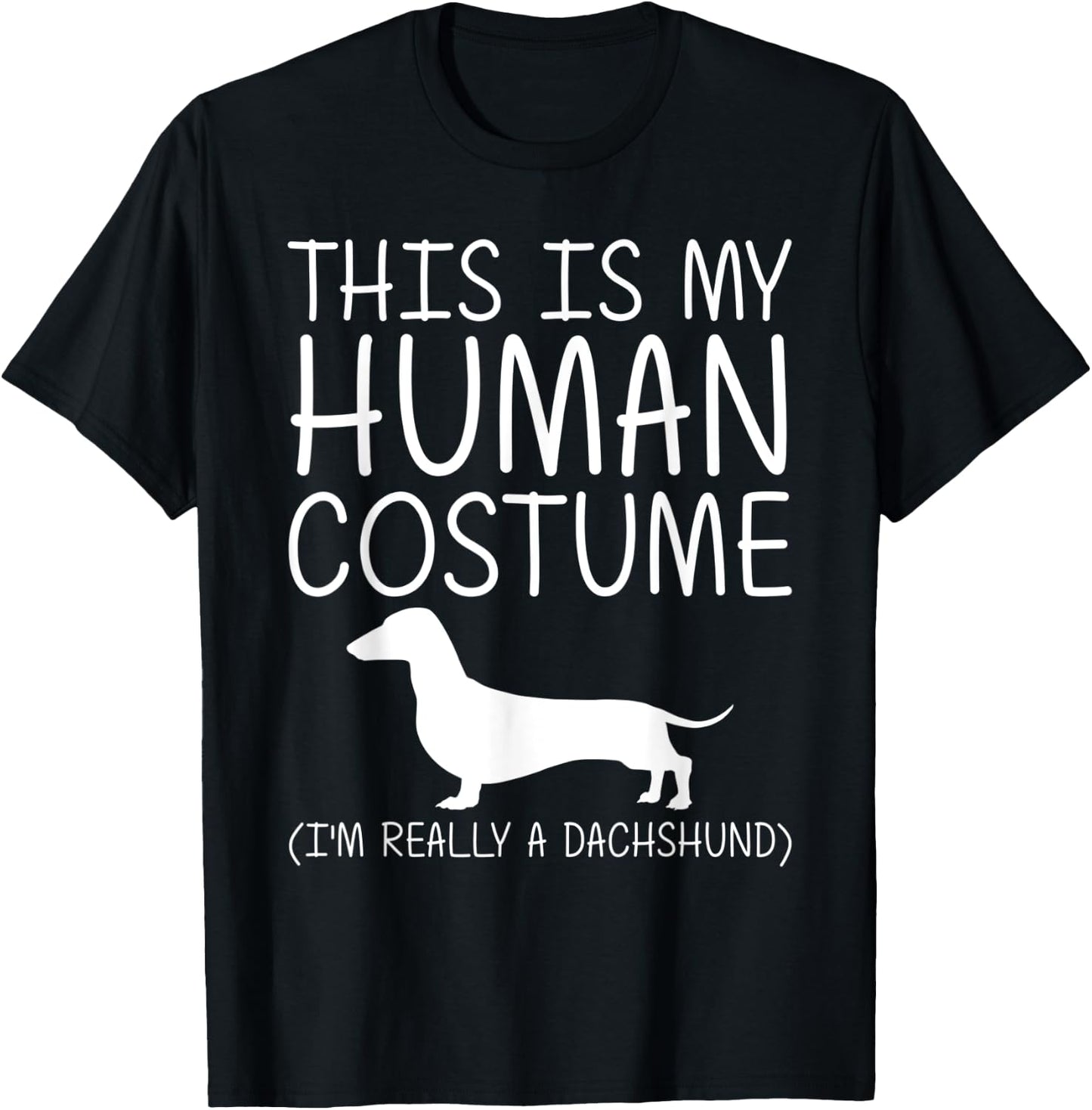 Dachshund Easy Halloween Human Costume Sausage Dog DIY Gift T-Shirt - T-Shirt | Black