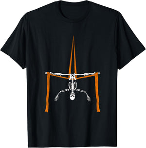 Skeleton Aerialist - Halloween Aerial Silks Circus Artist T-Shirt - T-Shirt | Black