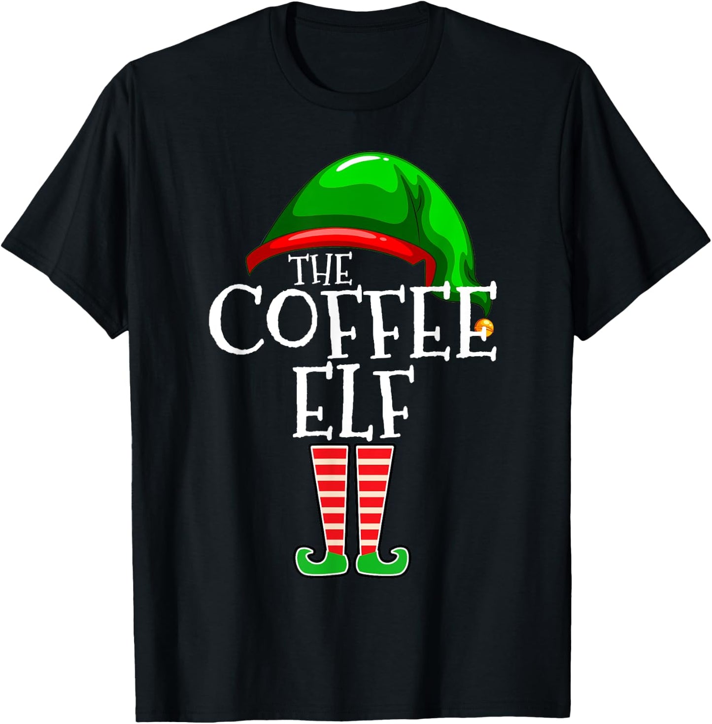 The Coffee Elf Group Matching Family Christmas Funny T-Shirt - T-Shirt | Black