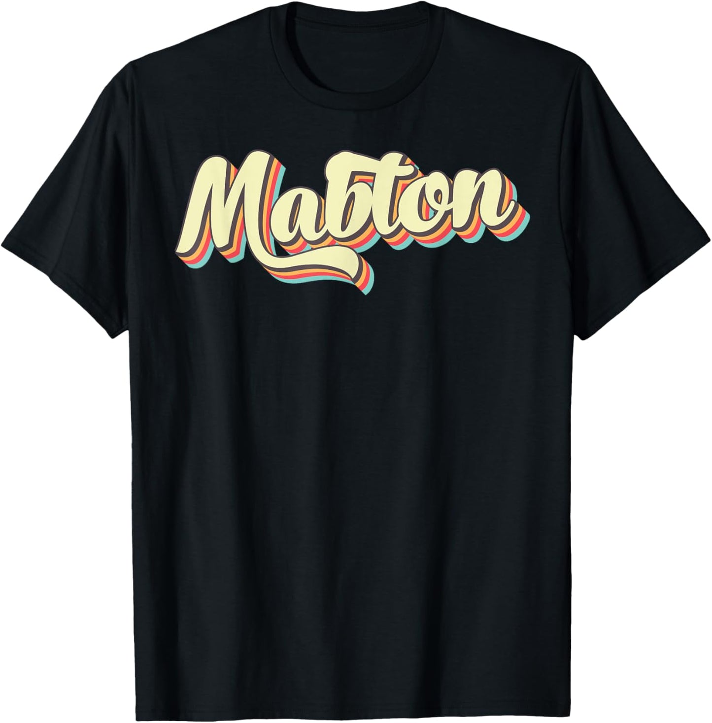 Mabton Retro Art Baseball Font Vintage T-Shirt - T-Shirt | Black
