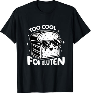 Too Cool for Gluten Funny Bread With Sunglasses T-Shirt - T-Shirt | Black
