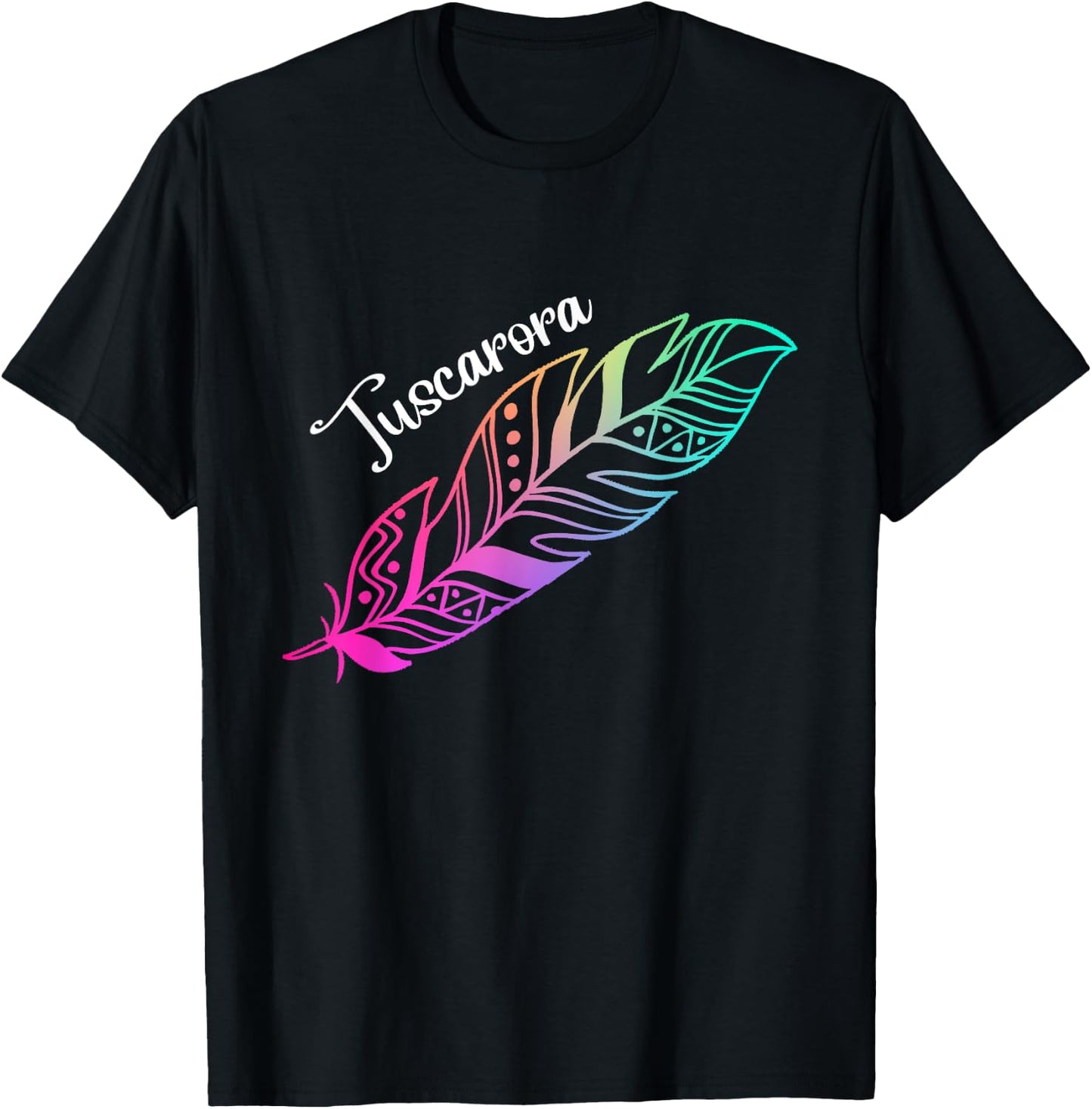 Indigenous Feather Native American Tuscarora Tribe T-Shirt - T-Shirt | Black