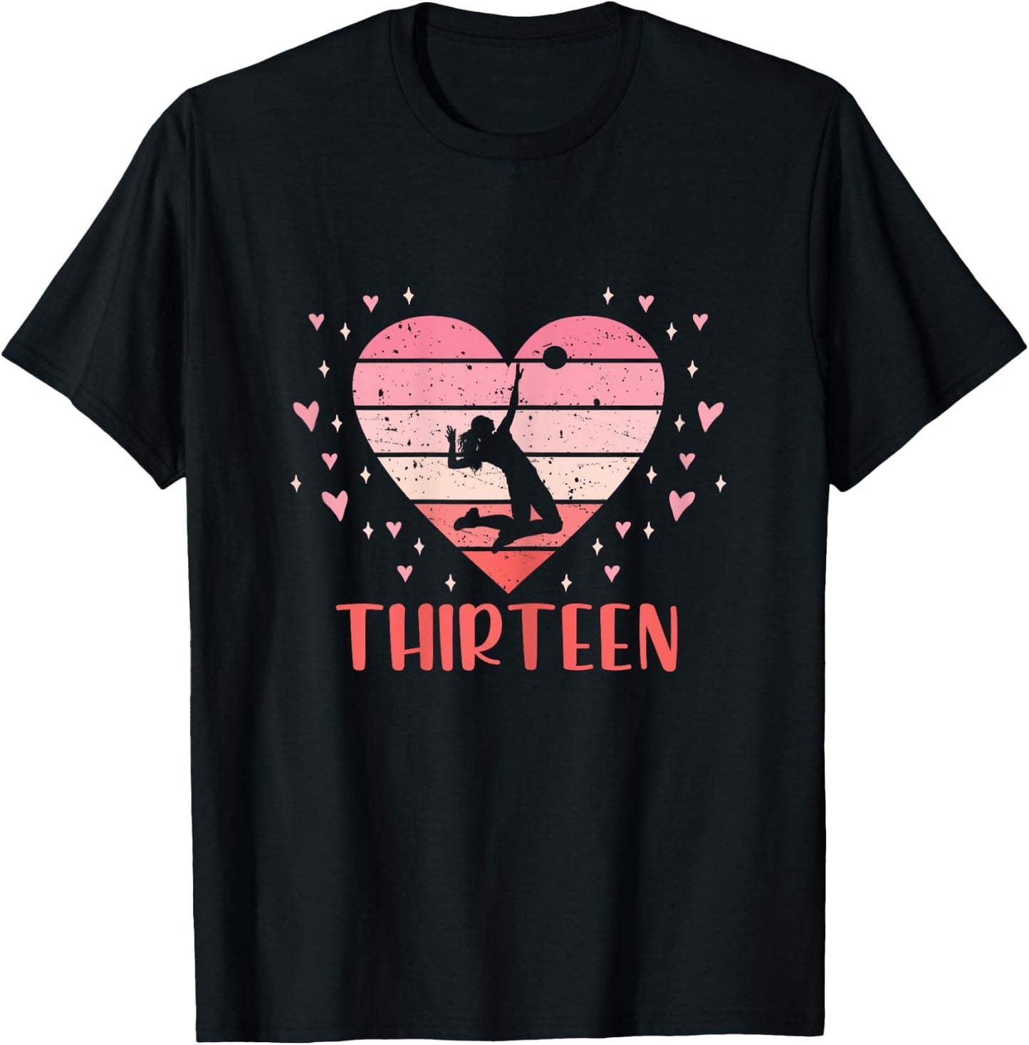 13 Year Old Cute Volleyball Birthday Girl 13th B-day T-Shirt - T-Shirt | Black