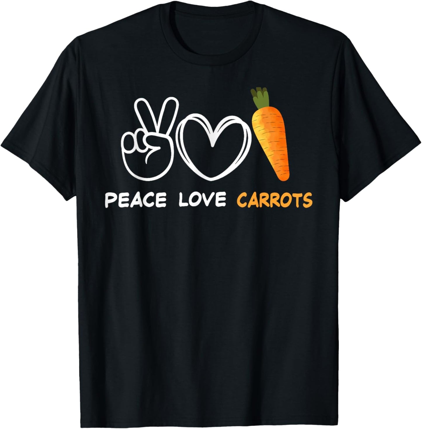Peace Love Carrots Fresh Carrot Gifts Vegetable Lover Vegan T-Shirt - T-Shirt | Black