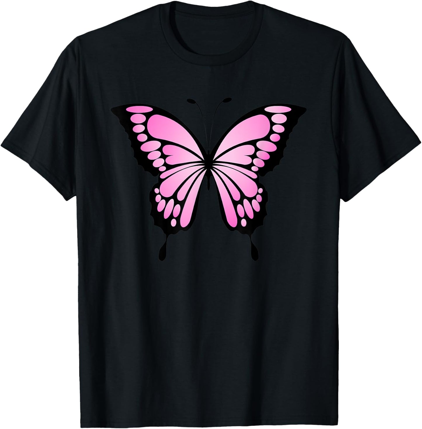 Pretty Pink Butterfly T-Shirt - T-Shirt | Black