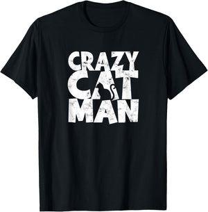 Crazy cat man - Cat T-Shirt - T-Shirt | Black