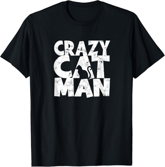 Crazy cat man - Cat T-Shirt - T-Shirt | Black