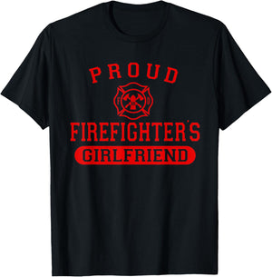 Firefighter Shirt Proud Firefighter's Girlfriend T-Shirt - T-Shirt | Black