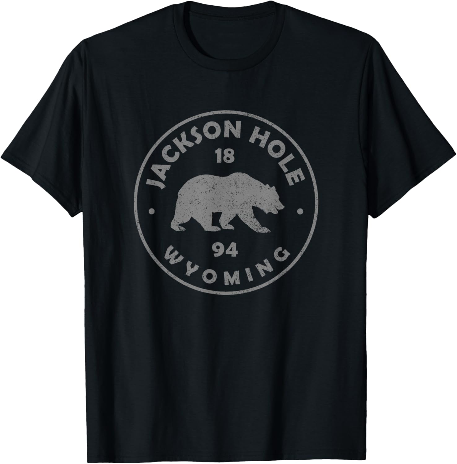 Retro Jackson Hole Wyoming Bear Vintage Boys Souvenir T-Shirt - T-Shirt | Black