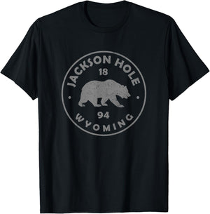 Retro Jackson Hole Wyoming Bear Vintage Boys Souvenir T-Shirt - T-Shirt | Black