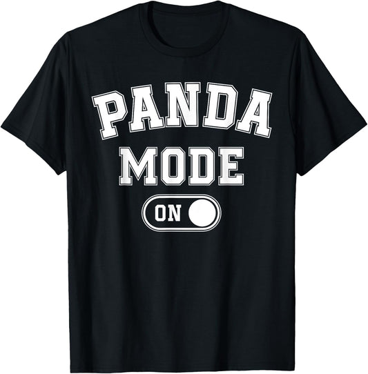 Panda Mode On Costume Funny Animal Lover Gift T-Shirt - T-Shirt | Black