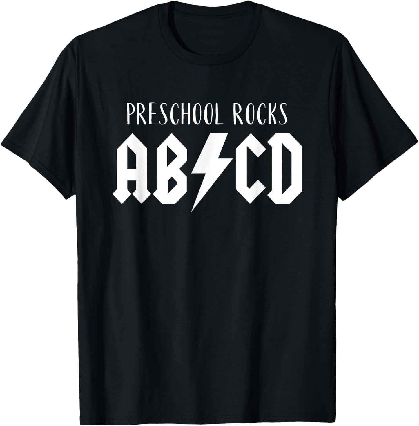 Preschool Rocks Teacher Back to School ABCD Rock First Day T-Shirt - T-Shirt | Black