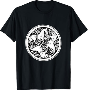 Celtic Art - Horse Pattern - Book of Kells T-Shirt - T-Shirt | Black