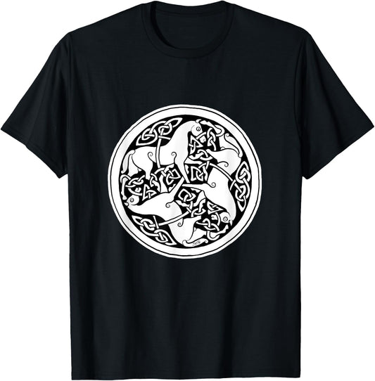 Celtic Art - Horse Pattern - Book of Kells T-Shirt - T-Shirt | Black