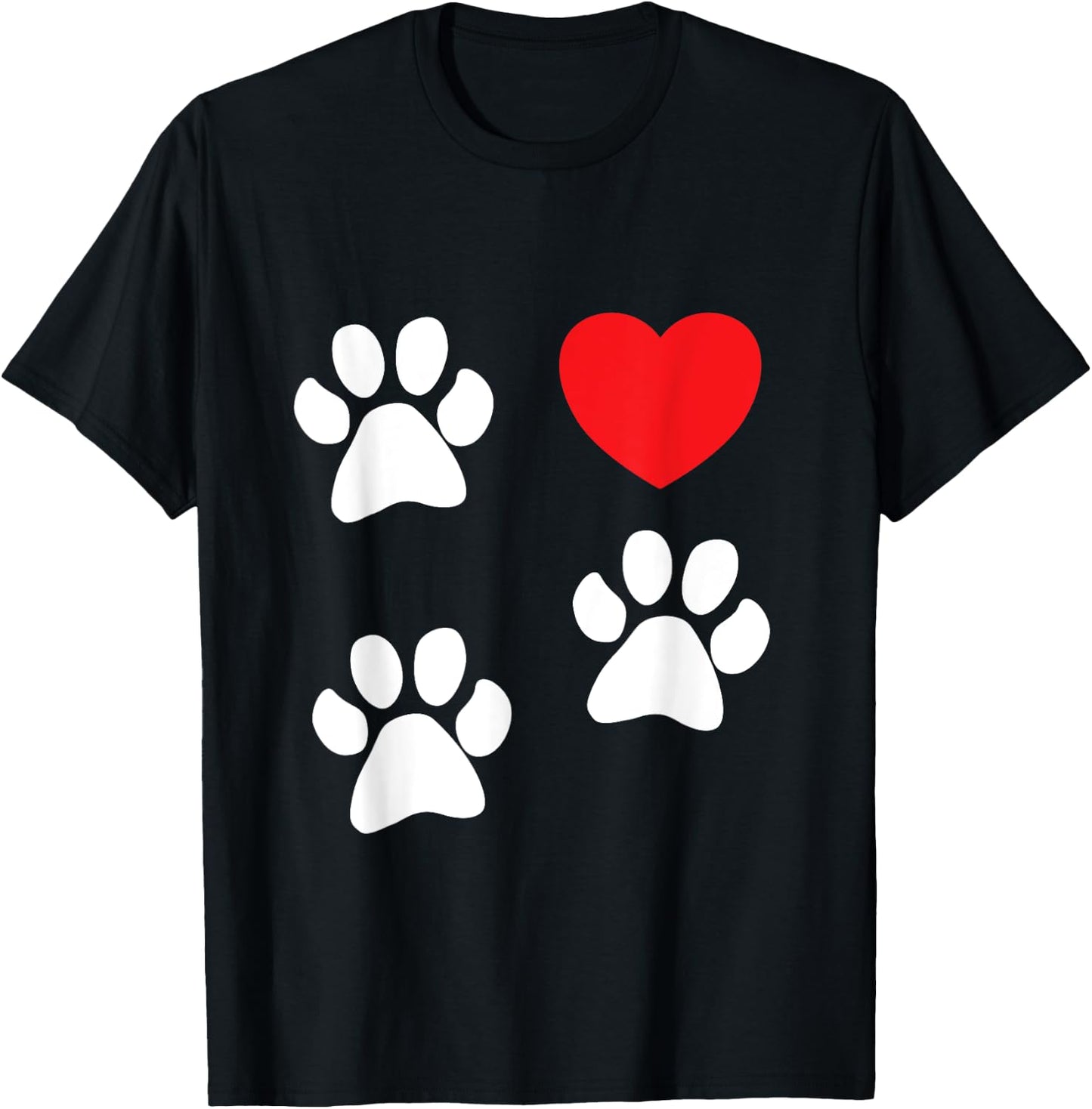 Tripod print 3-Legged Dog Amputee Love Paws Heart T-Shirt - T-Shirt | Black