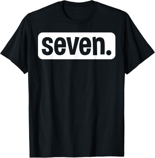 Seven Seventh Birthday 7 Year Old Boy 7th Birthday Girl T-Shirt - T-Shirt | Black