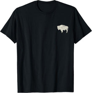 American Vintage Buffalo Men Women Silhouette Love Bison T-Shirt - T-Shirt | Black